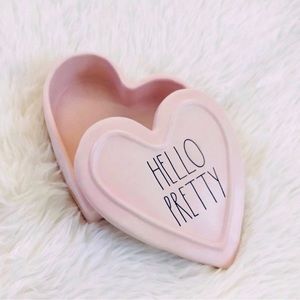RAE DUNN Heart Shaped Ceramic Jewelry Box 💝🎀